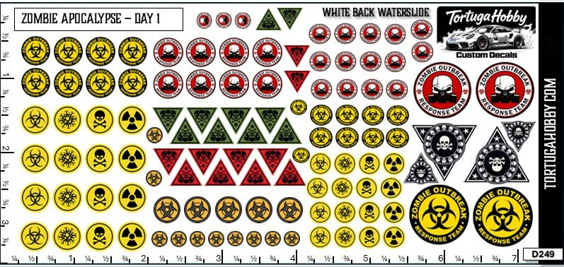 Zombie Apocalypse Waterslide Decals - Models Cars, Dioramas & Derby