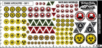 Zombie Apocalypse Waterslide Decals - Models Cars, Dioramas & Derby