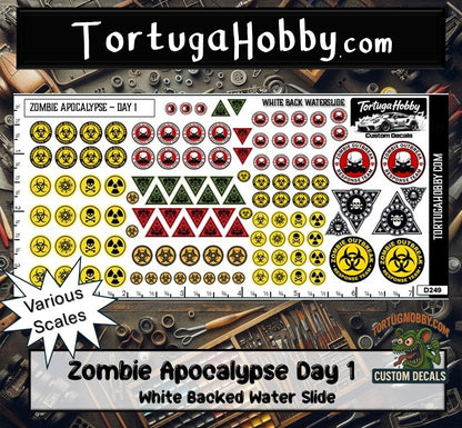 Zombie Apocalypse Waterslide Decals - Models Cars, Dioramas & Derby