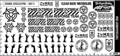 Zombie Apocalypse Waterslide Decals - Models Cars, Dioramas & Derby