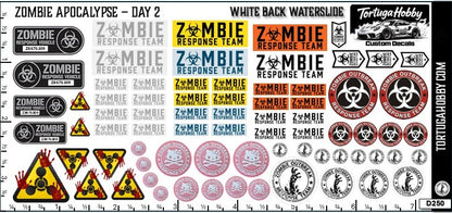 Zombie Apocalypse Waterslide Decals - Models Cars, Dioramas & Derby