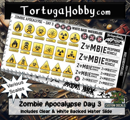 Zombie Apocalypse Waterslide Decals - Models Cars, Dioramas & Derby