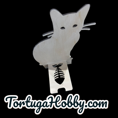 Kitten Wood Phone Stand