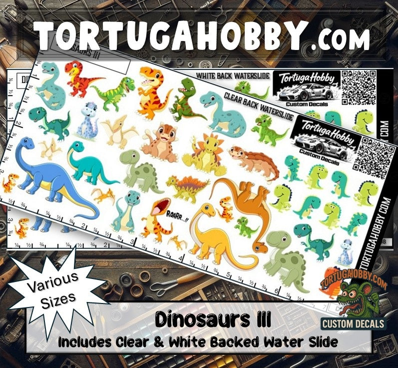 Dinosaur Decals - Models Cars & Derby, Craft Waterslide