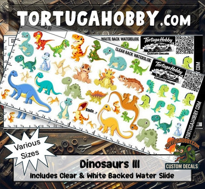 Dinosaur Decals - Models Cars & Derby, Craft Waterslide