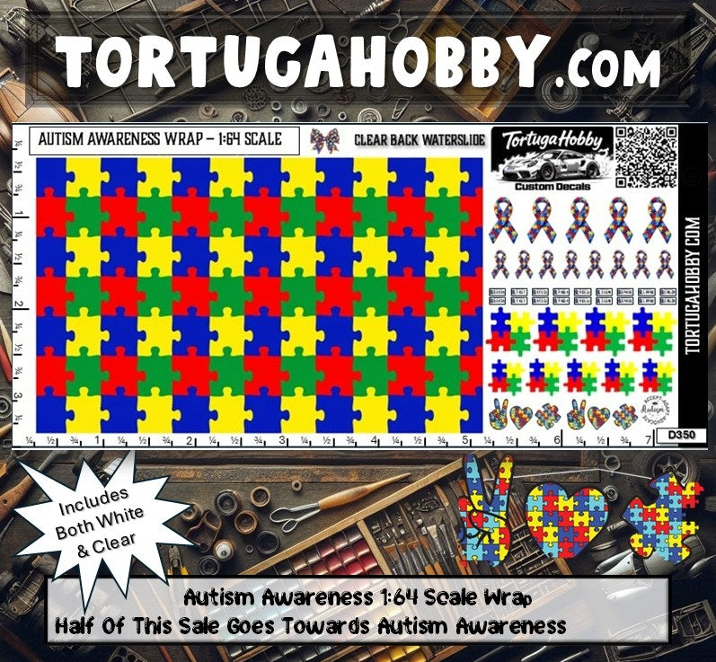 Autism Awareness Car Wrap Decal 1:64 Scale