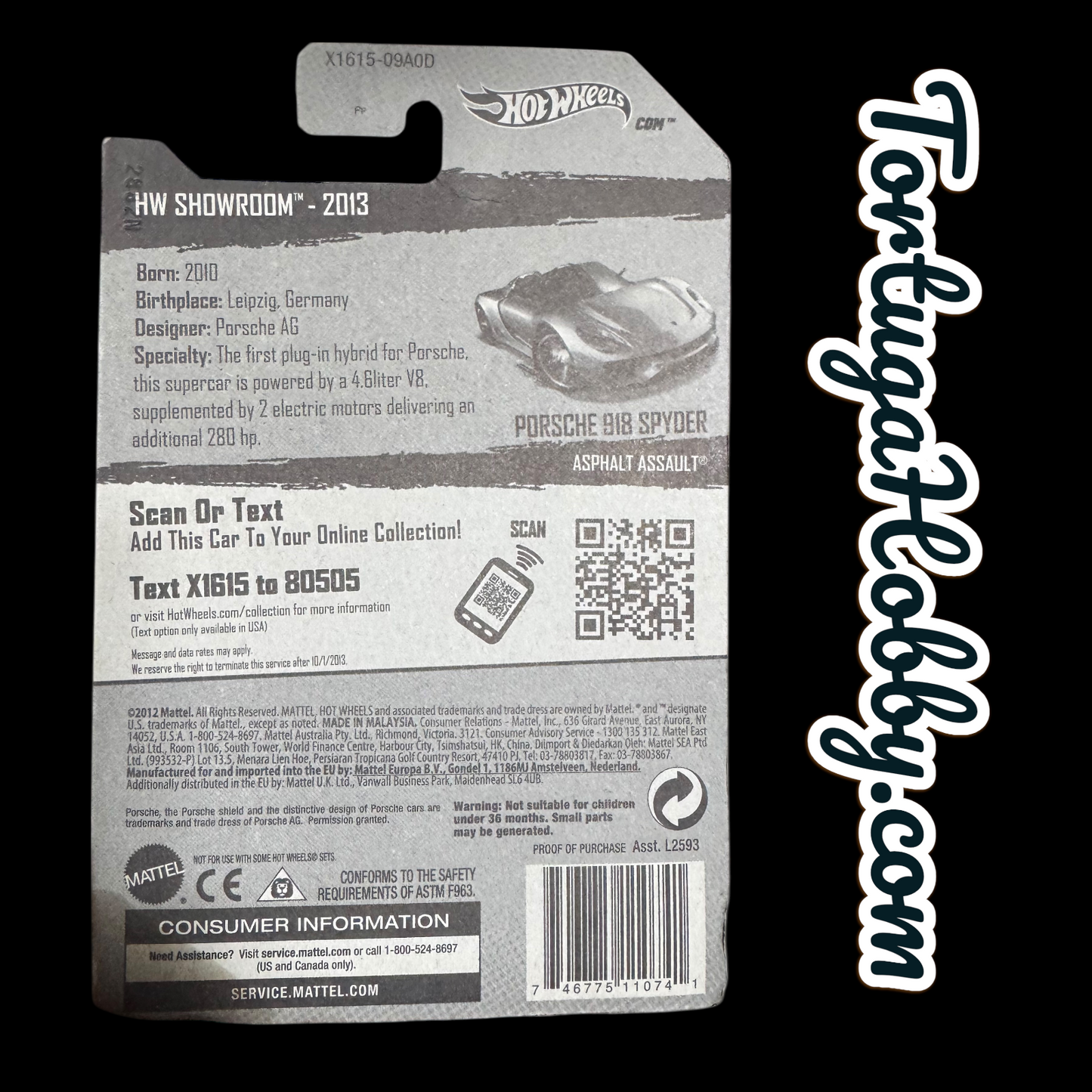 2013 - Hot Wheels Showroom Asphalt Assault Porsche 918 Spyder
