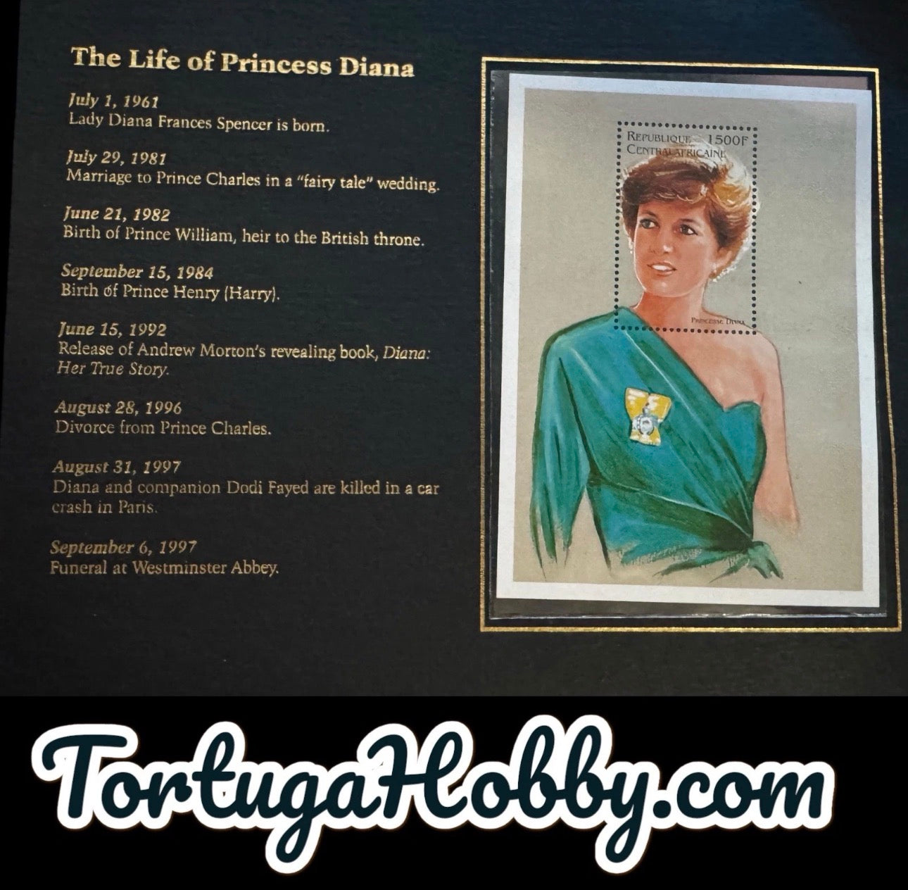 1997 - Central Africa, Princess Diana Portraits, Stamp Collection