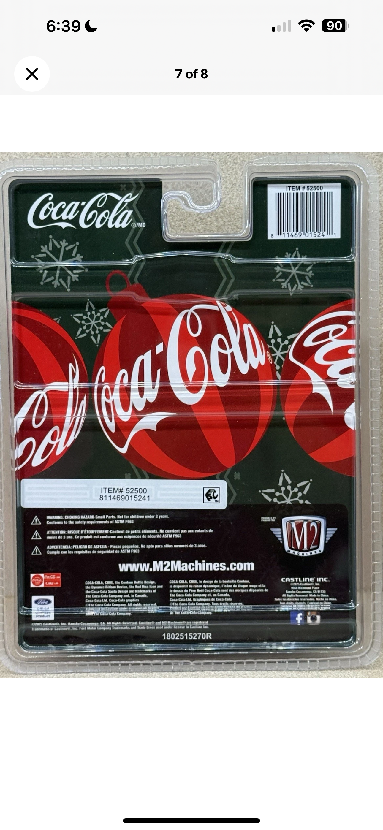 2025 M2 MACHINES COCA COLA CHRISTMAS EDITION 1960 VW Deliver van