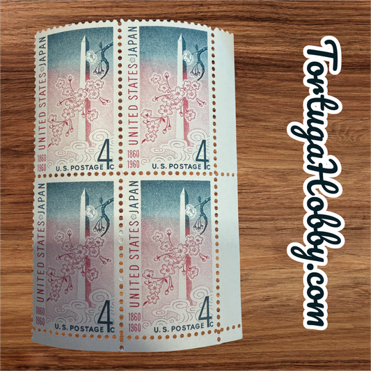 1960 - 100th anniversary of the Treaty of Amity and Commerce between the U.S. and Japan - 4 Cent Stamp - Scott #1158