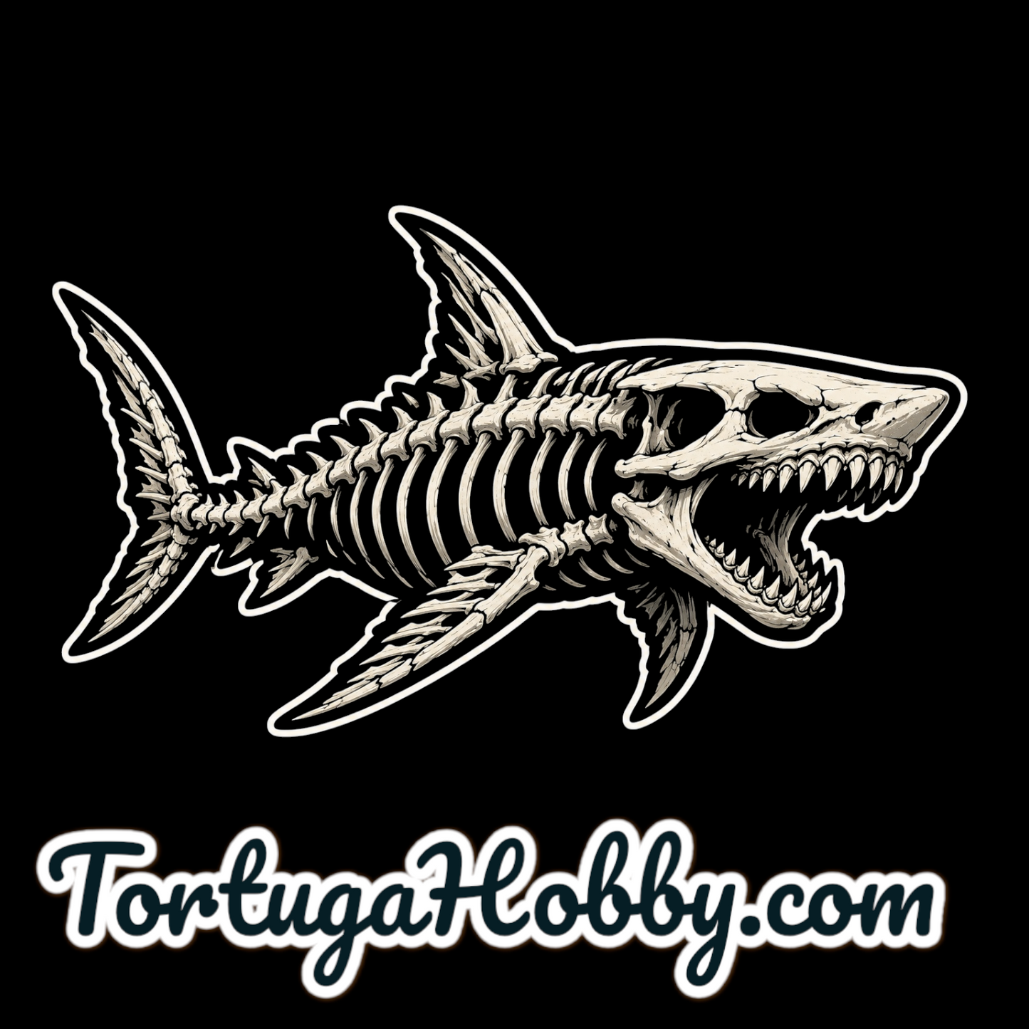 Bone Shark Bumper Sticker Outdoors - Tackle - Laptops - Show Your Salt Lifestyle
