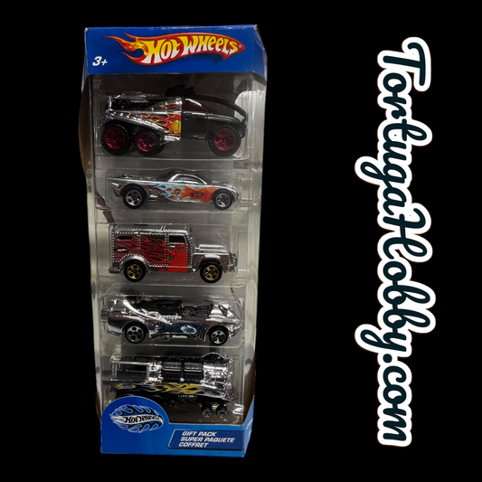 2002 Hot Wheels Chrome Burnerz 5 Pack 1:64 Scale Diecast Vehicle Gift Pack