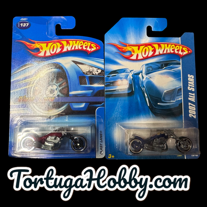 2006 - Hot Wheels - Mainline - Set Of Two Blast Lane Motorcycles