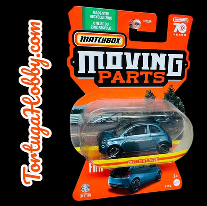 💎 2023 - Matchbox - Moving Parts #9 2021 Fiat 500E Blue Sky