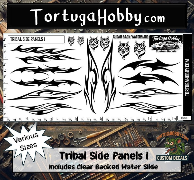 Tribal Side Panels - Racing Stripes - Models, Derby Car or More