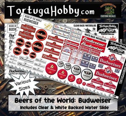 Budweiser - Water Slide Decals - Scale Models, RC or Derby