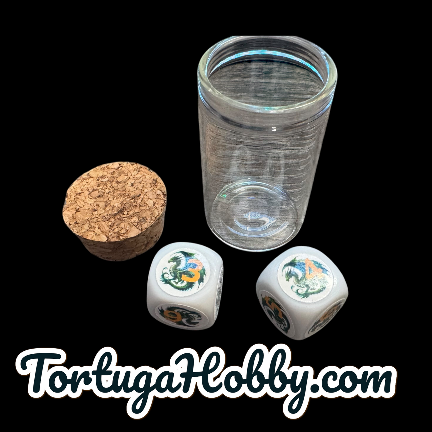 Dragons D6 Set - Includes 2 D6 Dice In Glass Vial