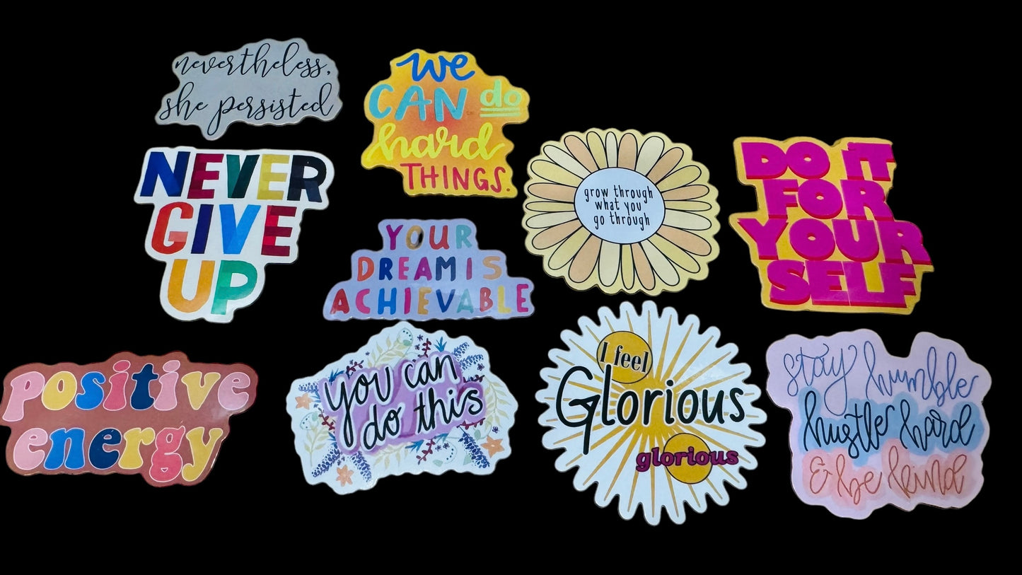 25 Be Inspirational - Positive Motivational and Inspirational Stickers for Laptops, Water Bottles, Skateboards, Lockers and More