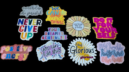 25 Be Inspirational - Positive Motivational and Inspirational Stickers for Laptops, Water Bottles, Skateboards, Lockers and More