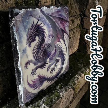 One Of A Kind Dragon Artwork On Slate Artwork & 20oz Tumbler - Unique - Only 1