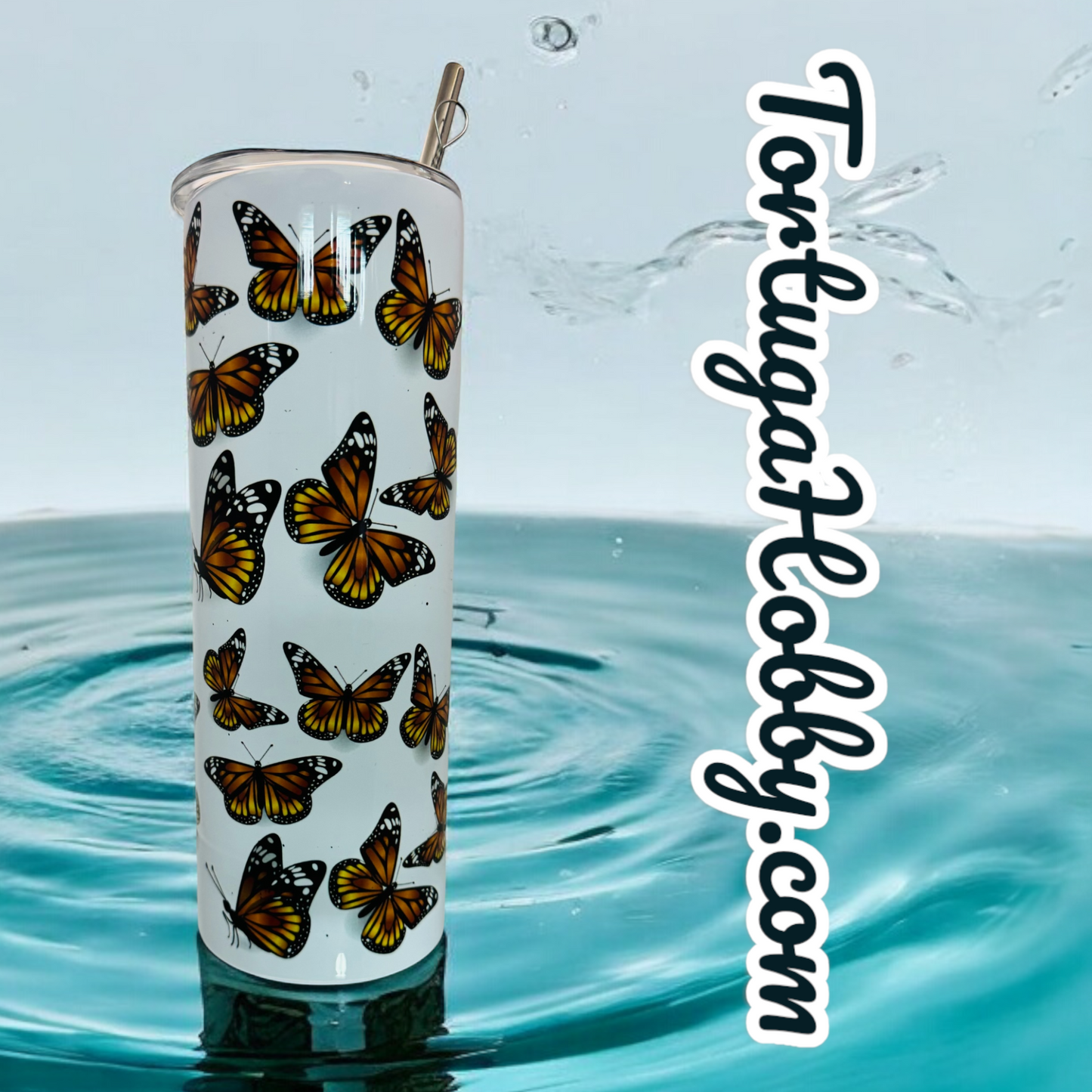 Tumbler’s - Monarch Butterflies - Thin Stainless Steel 20oz Tumbler