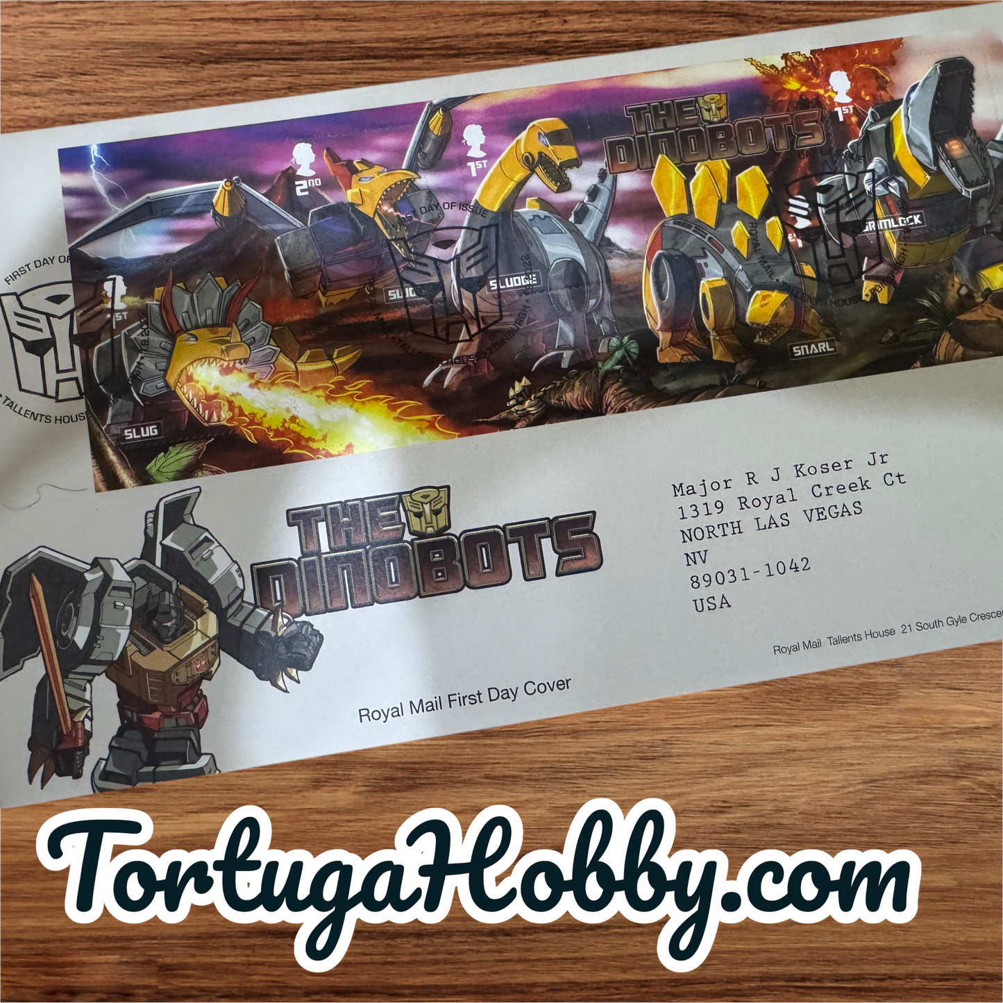 2022 Royal Mail First Day Cover Featuring the Dinobots Stamp Collection