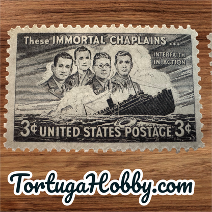 1948 - Four Chaplains - 3-Cent Stamp - Scott #956 - Includes 2 Stamps
