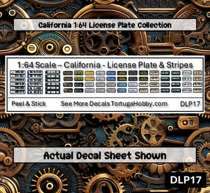California - 1:18, 1:24, 1:64 & 1:10 Scale License Plates for Diecast or Models (Copy)