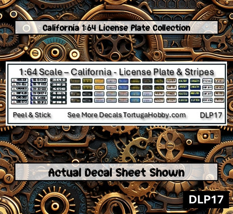 California - 1:18, 1:24, 1:64 & 1:10 Scale License Plates for Diecast or Models (Copy)