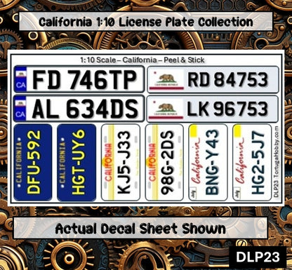 California - 1:18, 1:24, 1:64 & 1:10 Scale License Plates for Diecast or Models (Copy)