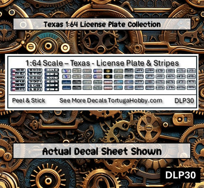 Texas - 1:18, 1:24, 1:64 & 1:10 Scale License Plates for Diecast or Models