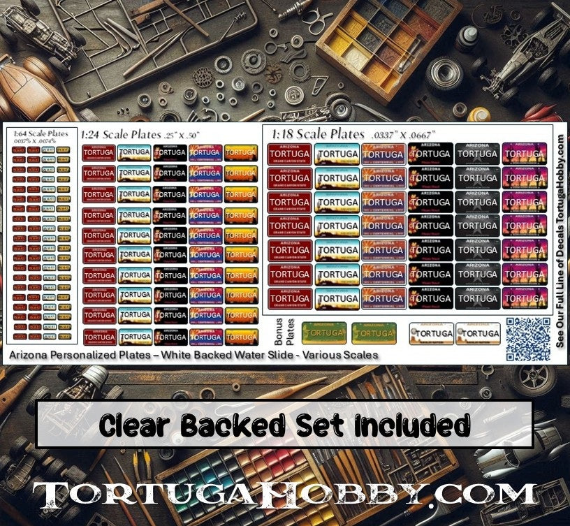 Decals - Customized License Plates - 3 Scales For All Of Your Projects