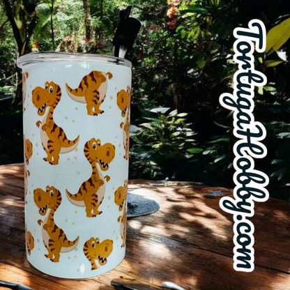 Tumblers - T-Rex Brown - Thin Stainless Steel 12oz Tumbler