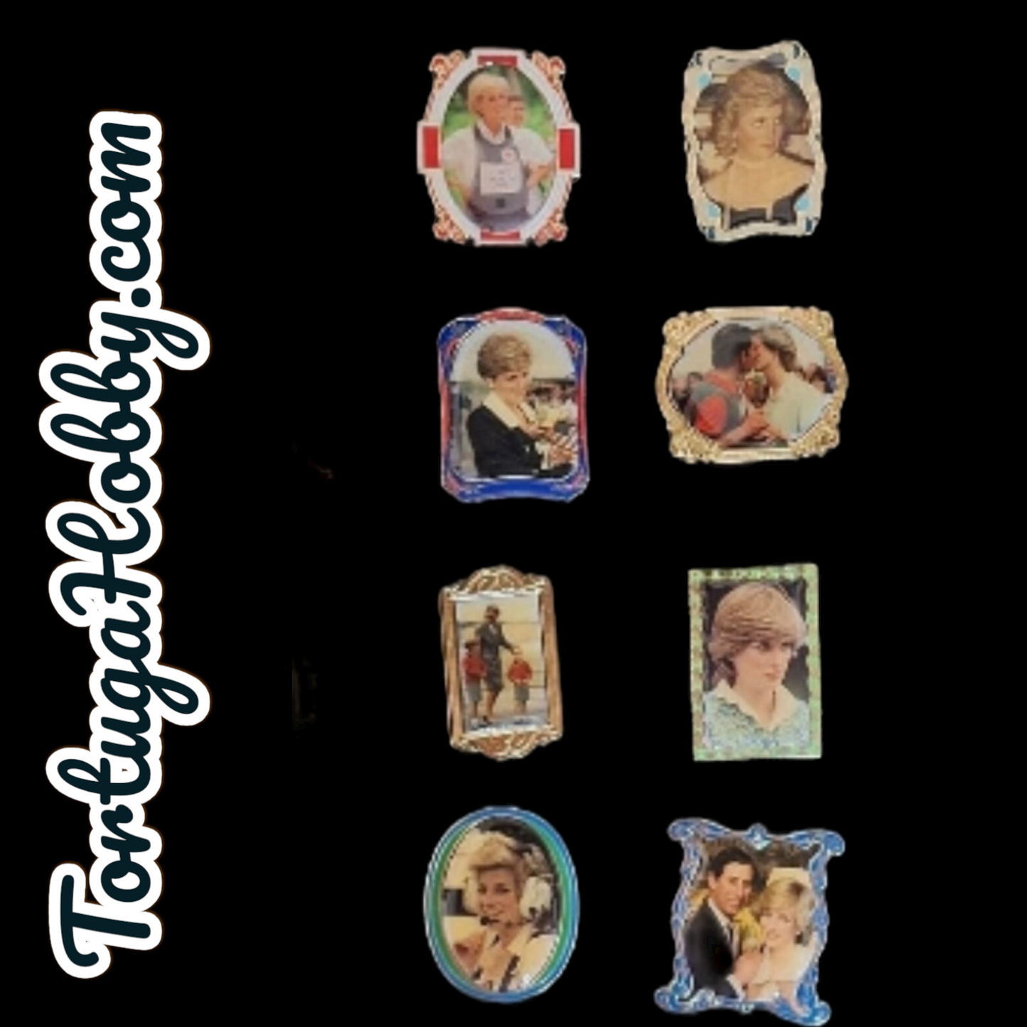 1980 - Beautiful Princess Diana 32 Pin Collection with Wooden Case