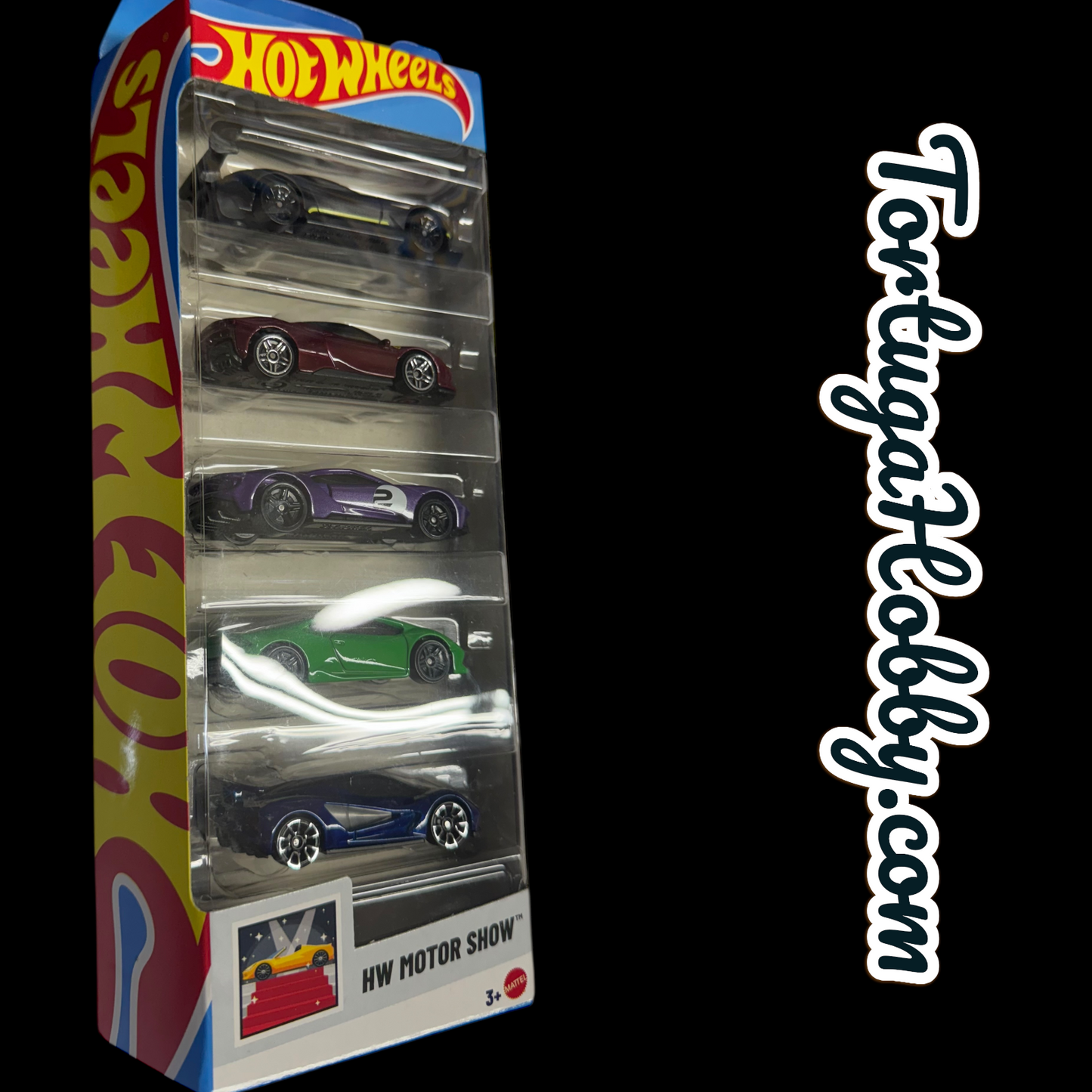 2025 - Hot Wheels - 5 Car Pack - Motor Show Included Ferrari In Pack