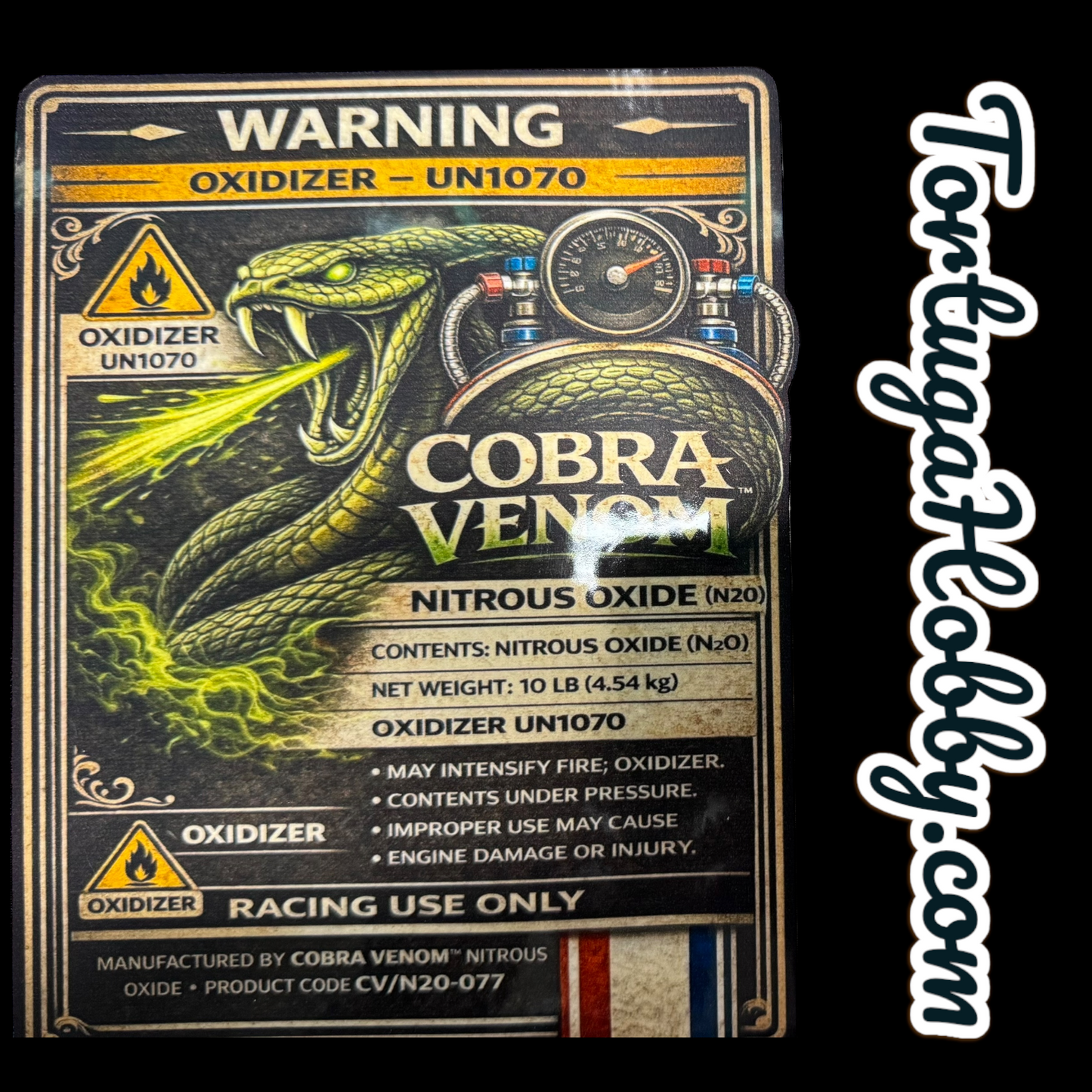 Cobra Venom NOS Bottle Nitrous Oxide Racing Label Decals Stickers