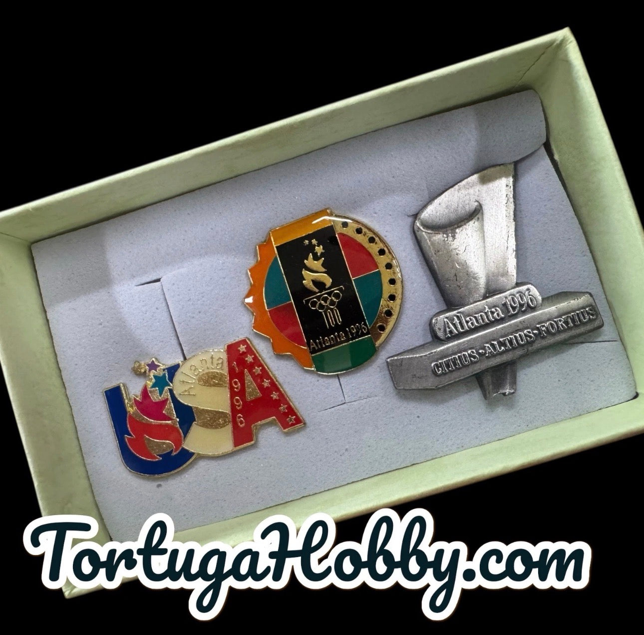 1996 Atlanta Olympics Pin Set. 3 Pin Set