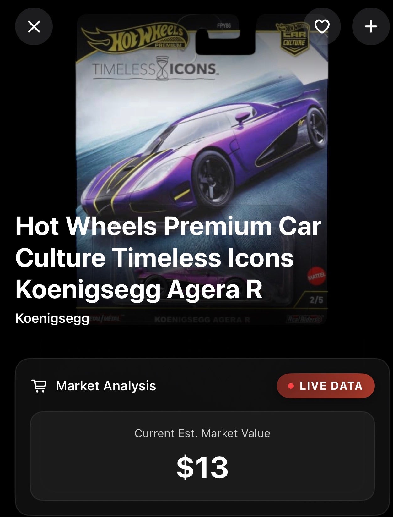 2026 Timeless Icons - Hot Wheels - Koenigsegg Agera R