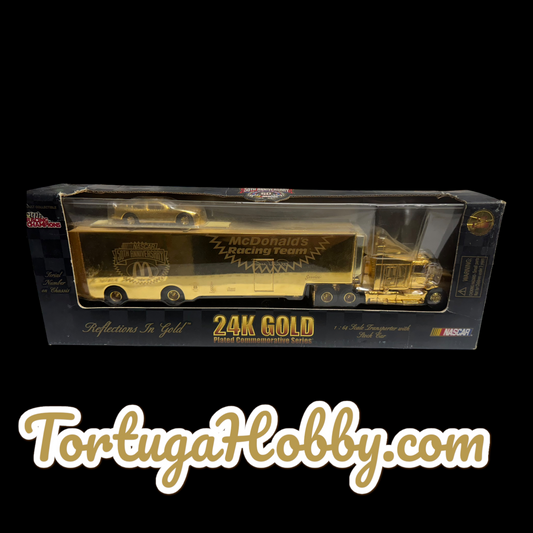 1998 Racing Champions 1:64 Nascar gold Diecast Transporter Truck Car Bill Elliott #94