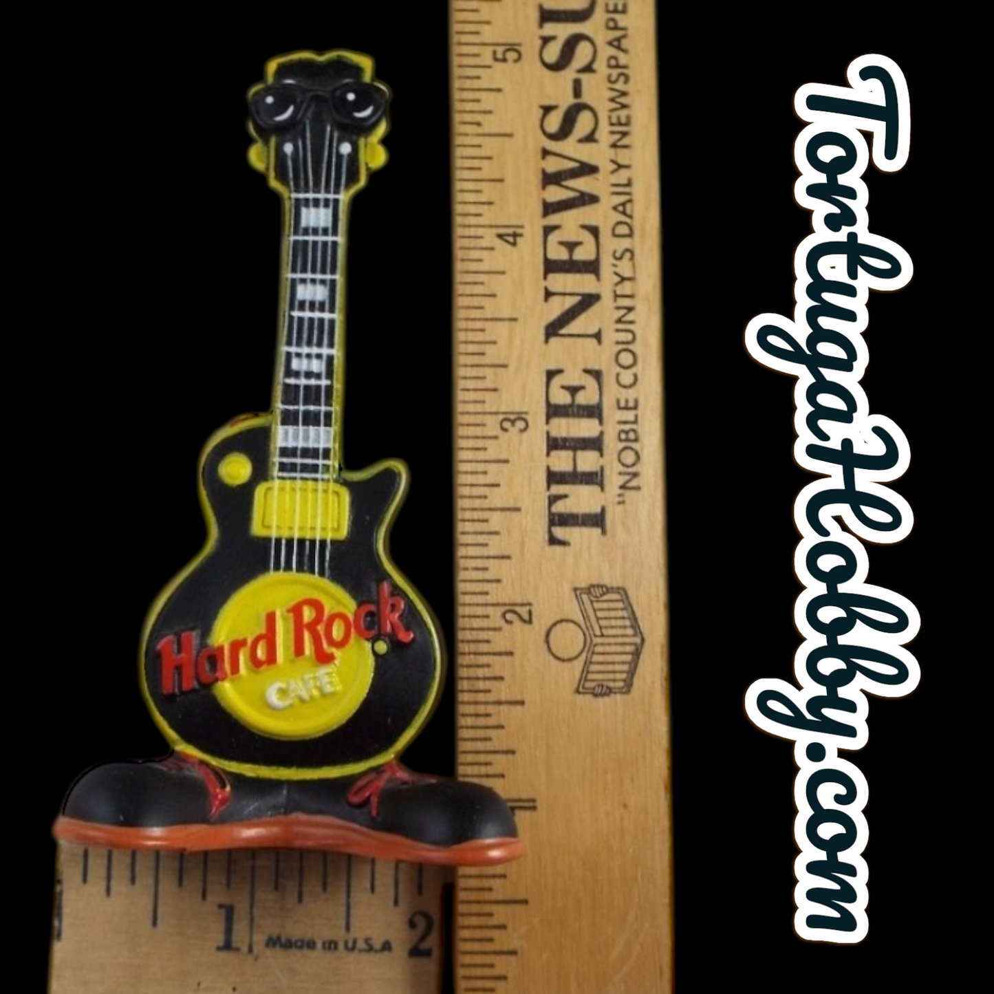 Hard Rock Cafe Idea Factory Plastic STANDING Guitar with Sunglasses and Shoes