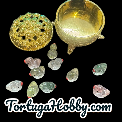 10pc Acrylic Duck Counters in Round Golden Box - Perfect for Unique Game Night - CCG - Role Play - Cruise Hiding Ducks