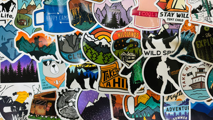 25 The Great Outdoors - Outdoor/Hiking Stickers for laptops, Water Bottles, Skateboards, Lockers and More