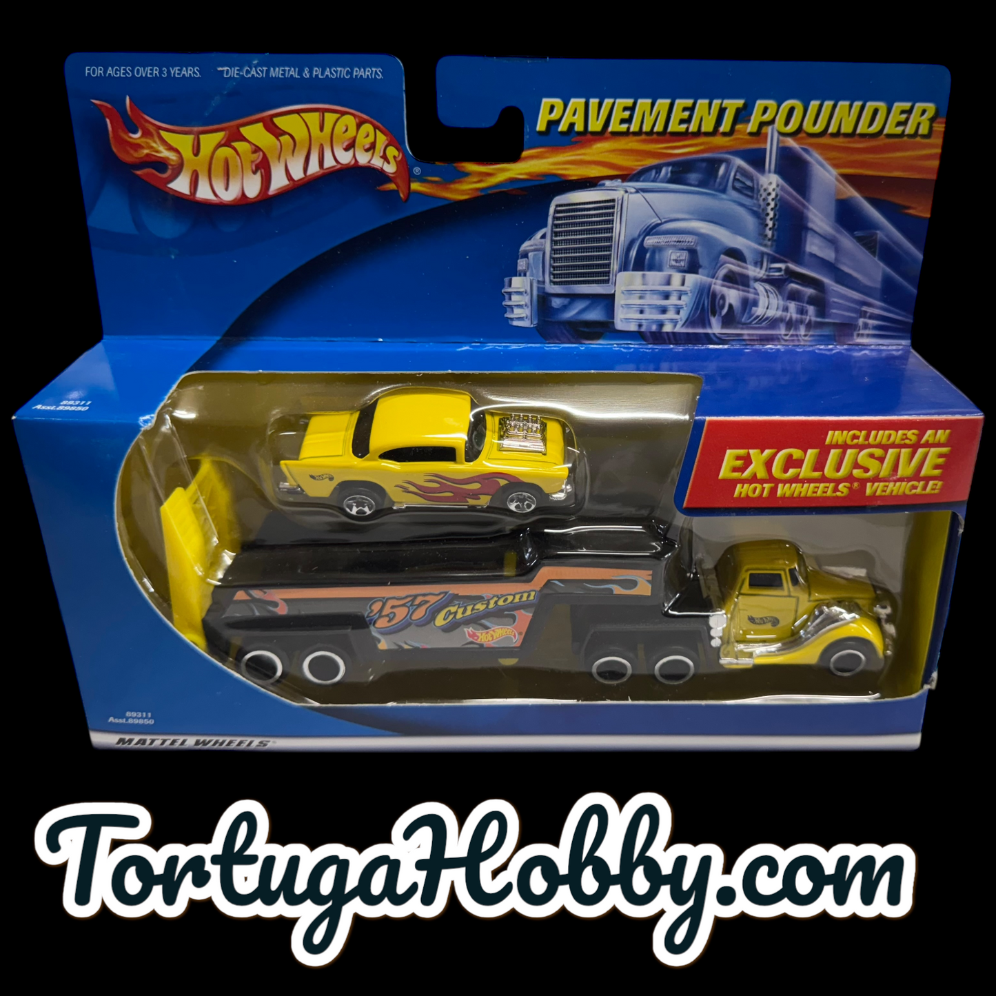 2000 Hot Wheels - Pavement Pounders - Yellow 1957 Chevy