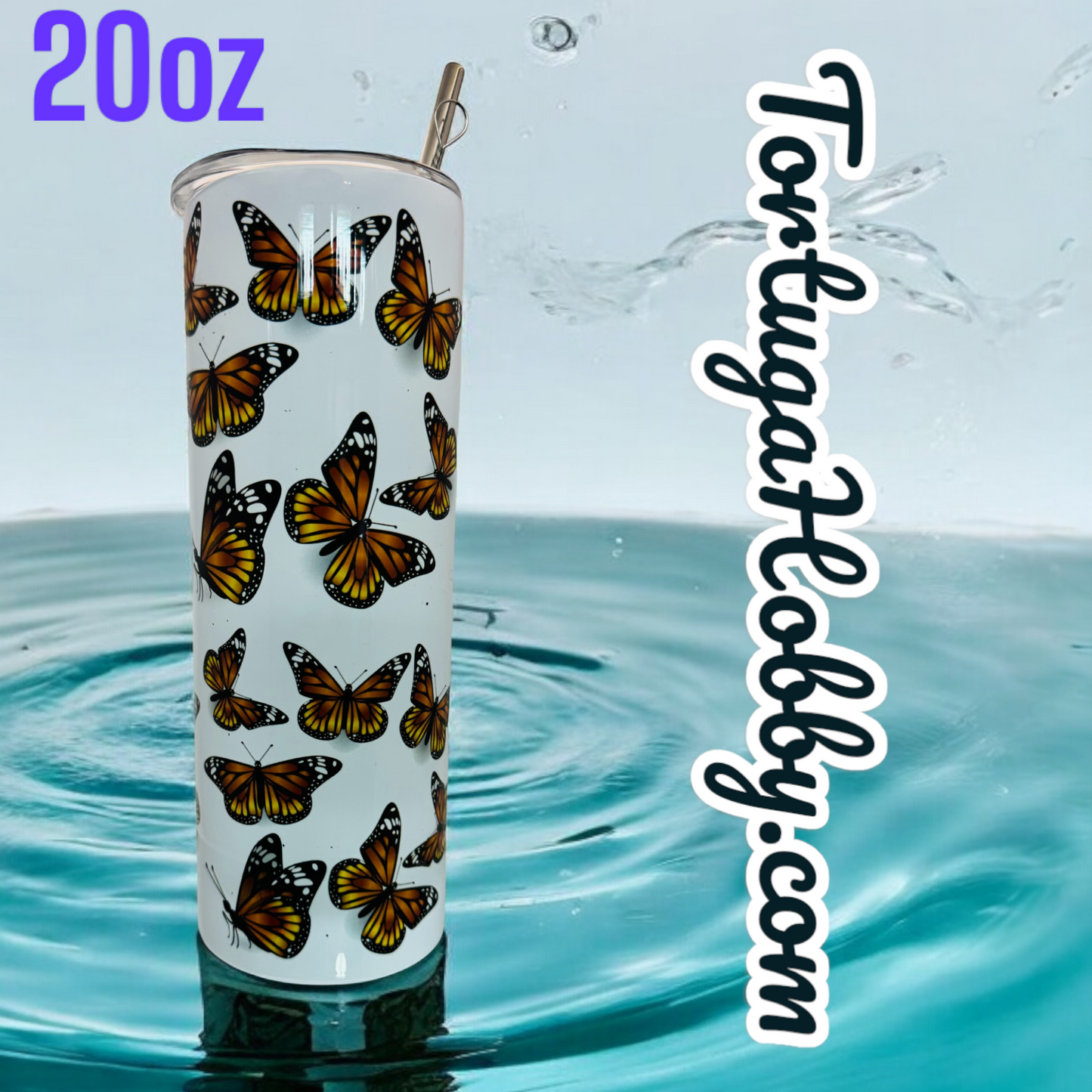 Tumbler’s - Monarch Butterflies - Thin Stainless Steel 20oz Tumbler