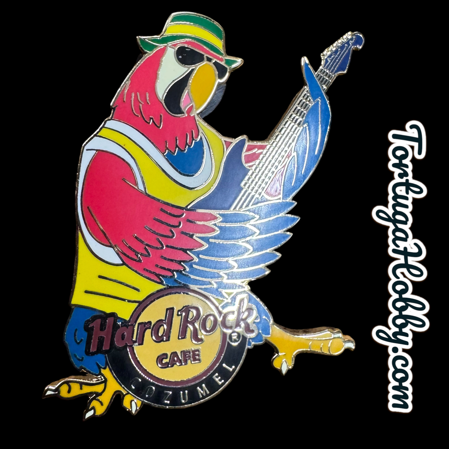 2003 - Hard Rock Cafe - Cozumel - Parrot Guitar Pin 🎸