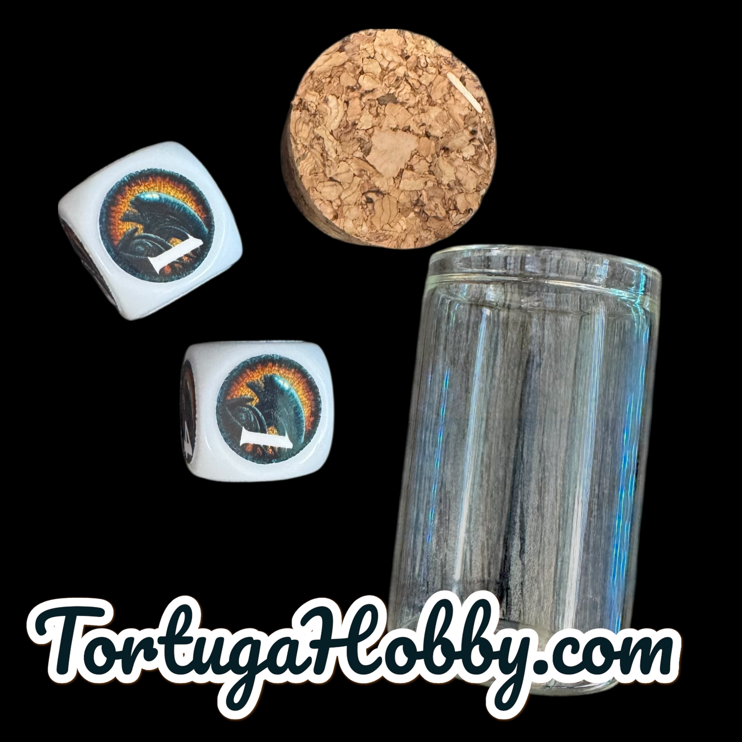 Xenomorph D6 Set - Includes 2 D6 Dice In Glass Vial