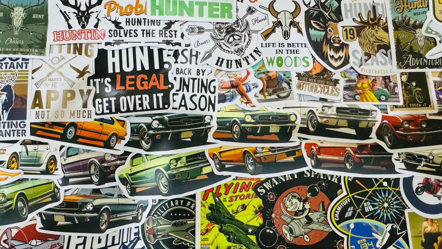 25 Mancave Stickers - Show Your Manliness Laptops, Water Bottles, Skateboards, Lockers and More