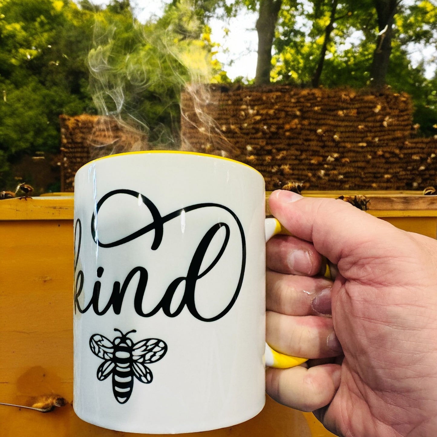 Coffee Cup - Bee Kind Bee Themed Coffee Cup - Watercolor Bee Artistic Cup