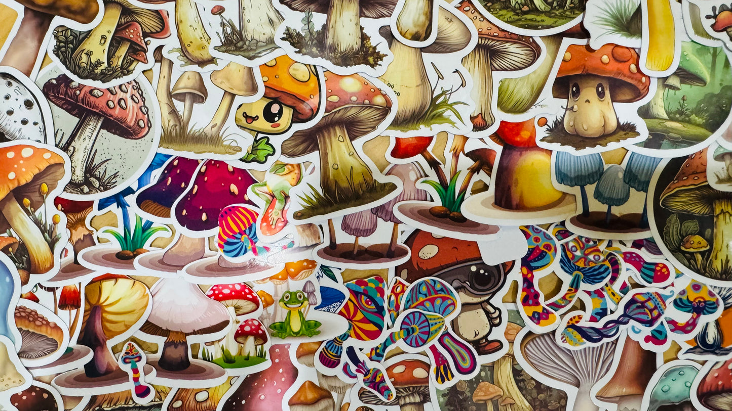 Keyring - Mushroom Sticker & Keyring Gift Pack