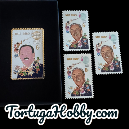 1985 Stamp Pin Collection - Walt DISNEY Includes 3 Original 1968 Postage Stamps